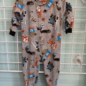 Size 18 Month - Grey Animal Fleece Sleeper
