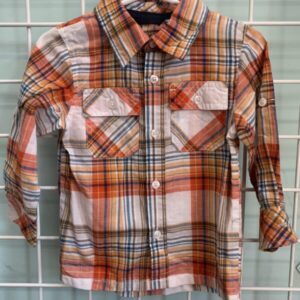 Size 2T - Orange Plaid Shirt