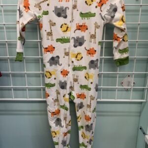 Size 4T - White Animal Fleece Sleeper