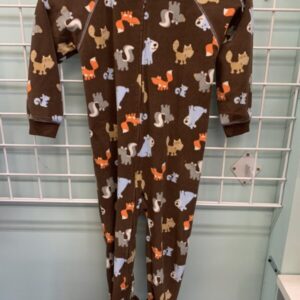 Size 4T - Brown Animal Fleece Sleeper