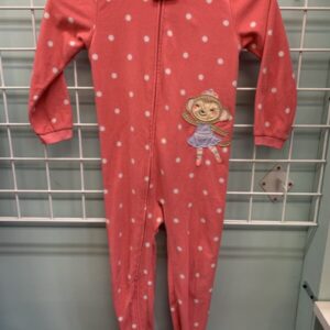 Size 5T - Pink Monkey Fleece Sleeper