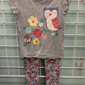 Size 6/6x - Grey Floral Owl Set
