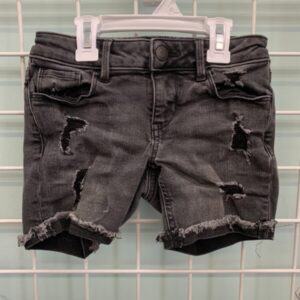 Size 7 - Black Distressed Jean Short