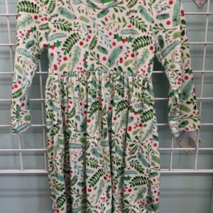 Size 7/8 - White Holly Berry Dress