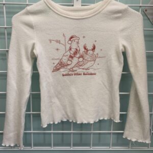 Size 8 - White Santa's Other Reindeer Shirt