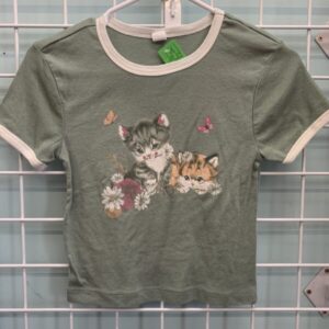Size 8 - Green Kitten Shirt