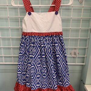 Size 10/12 - White/Red/Blue Eleanor Rose Dress