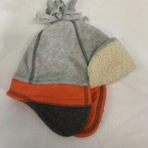 Winter Hat - Infant 12/24 Month, Grey/Orange