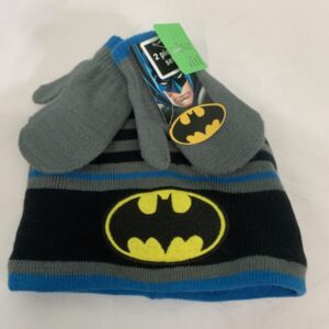 Winter Hat - Toddler OS, Grey/Black Batman with Mittens (New)