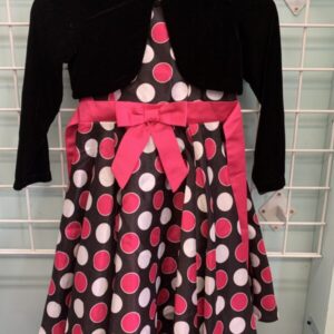 Size 6 - Black/White/Pink Polka Dot Dress