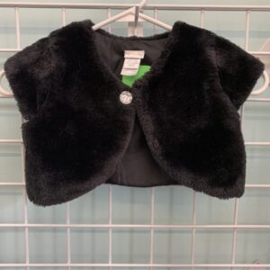 Size 6/6x - Black Fuzzy Shrug