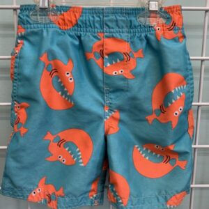 Size 2T - Blue/Orange Fish Swimtrunk