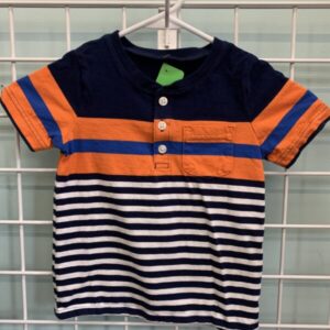 Size 4T - Blue/Orange Stripe Shirt