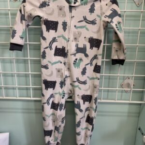 Size 4T - White Woodland Creature Fleece Sleeper