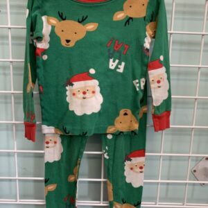 Size 4T - Green Santa Pj Set
