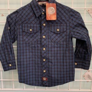 Size 5 - Black/Blue Plaid Shirt (New)