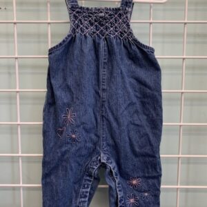 Size 06/09 Month - Blue Stitched Jean Bib Overall