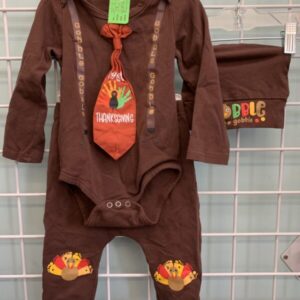 Size 12 Month - Brown My First Thanksgiving Set