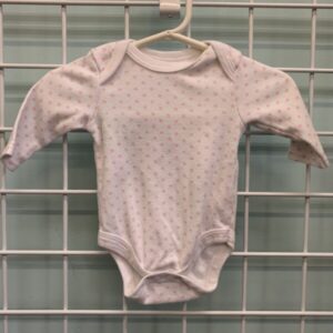 Size 00/03 Month - White/Pink Polka Dot Onesie