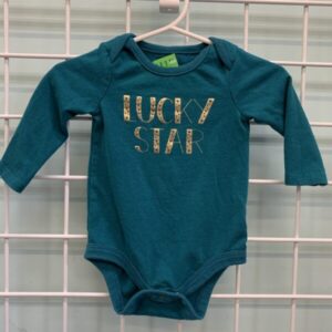 Size 00/03 Month - Blue Lucky Star Onesie