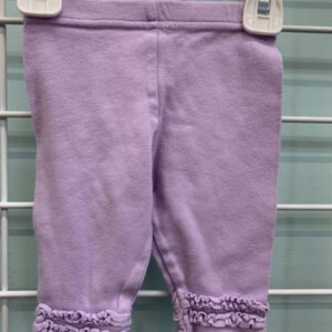 Size 00/03 Month - Purple Ruffle Ankle Legging