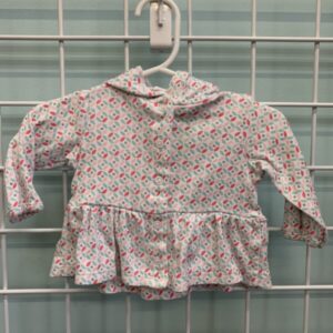 Size 03 Month - White/Pink/Blue Pinwheel Hooded Jacket