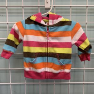 Size 03 Month - Pink Stripe Fleece Sweatshirt