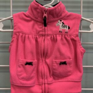 Size 03 Month - Pink Zebra Fleece Vest