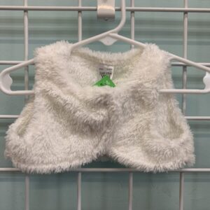 Size 03 Month - White Fuzzy Vest