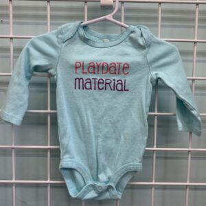 Size 06/09 Month - Blue Playdate Material Onesie