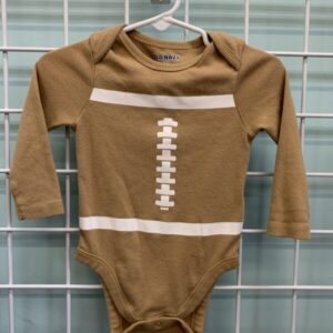 Size 06/12 Month - Brown Football Onesie