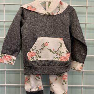Size 06/12 Month - Grey/White Floral Set