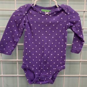 Size 09 Month - Purple/White Polka Dot Onesie