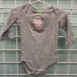 Size 09 Month - Grey Owl Onesie