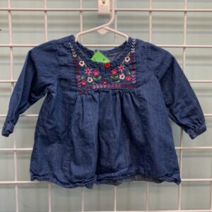 Size 12 Month - Blue Jean Stitched Shirt