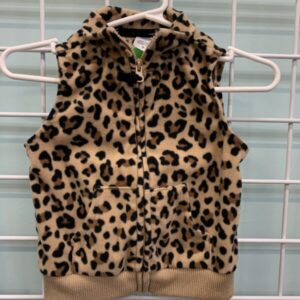 Size 12 Month - Brown Cheetah Fleece Vest