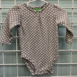 Size 12 Month - Grey/White Polka Dot Onesie