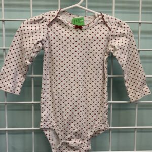 Size 12 Month - White/Red Heart Onesie