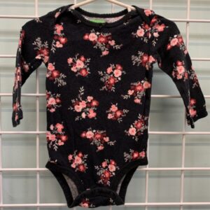 Size 12 Month - Black Floral Onesie