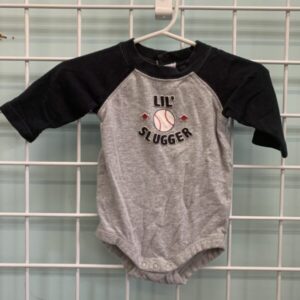 Size 00/03 Month - Blue/Grey Lil' Slugger Onesie