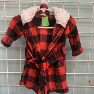 Size 00/09 Month - Red/Black Buffalo Plaid Robe