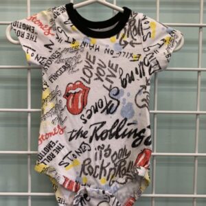 Size 03 Month - White Rolling Stones Graffiti Onesie