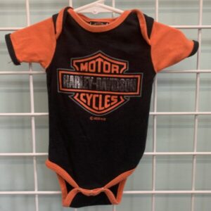 Size 03/06 Month - Orange Harley Davidson Onesie