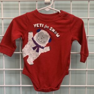 Size 03/06 Month - Red Yeti for Snow Onesie