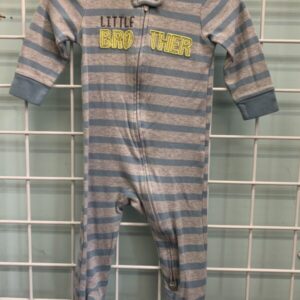 Size 06/09 Month - Grey/Blue Stripe Little Brother Sleeper