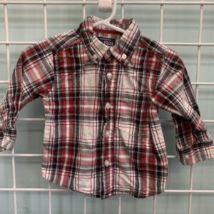 Size 06/09 Month - White/Red Plaid Shirt