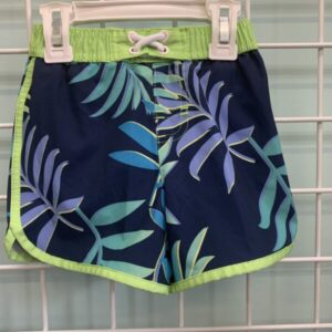 Size 18 Month - Blue/Green Palm Swim Trunk