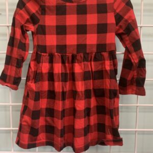 Size 2T - Red/Black Buffalo Plaid Dress