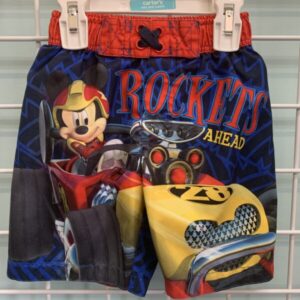 Size 2T - Red/Blue Mickey Mouse Swim Trunk