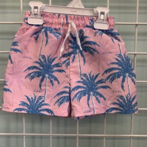 Size 2T -Pink/Blue Palm Tree Short
